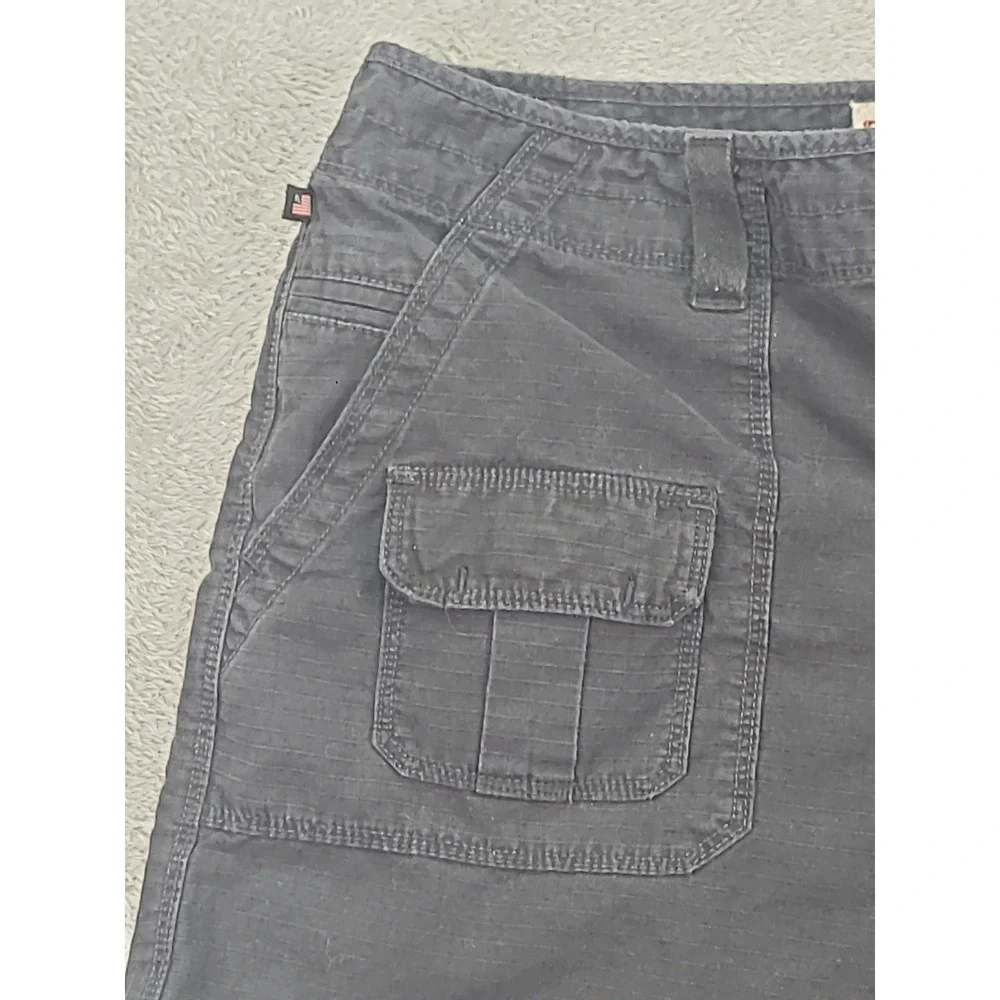 Vtg Polo Jeans Ralph Lauren Womens Sz 8‎ Black Cargo Rip Stop Utility Pocket